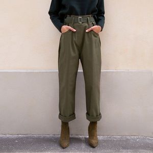 FRANKIE SHOP Paperbag Belted Trousers